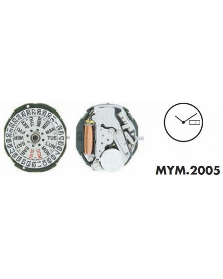 Mouvement de montre Quartz Miyota 2305 - Dato 3h